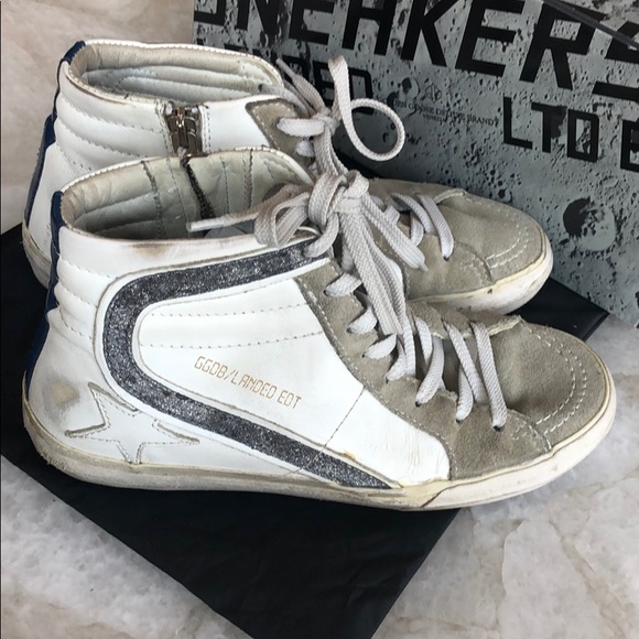Sold 💕Golden Goose White Slide High-Top Sneakers - Picture 6 of 7